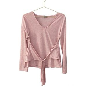 A New Day Light Pink Long Sleeve Shirt With Front Tie Detail